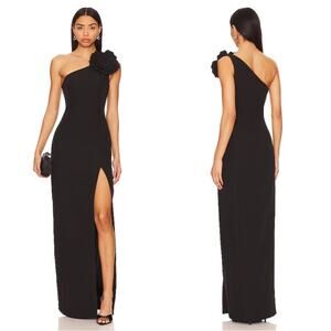 Lovers + Friends Black One-Shoulder Maxi Dress